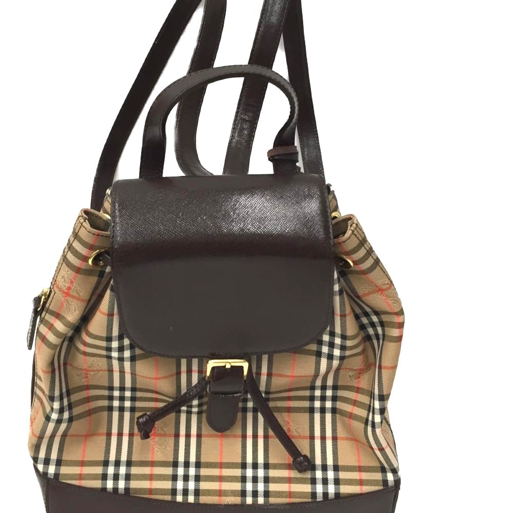 Burberry Bachek Shadow Black Horse Backpack Beige Tan Brown - Picture 3 of 8